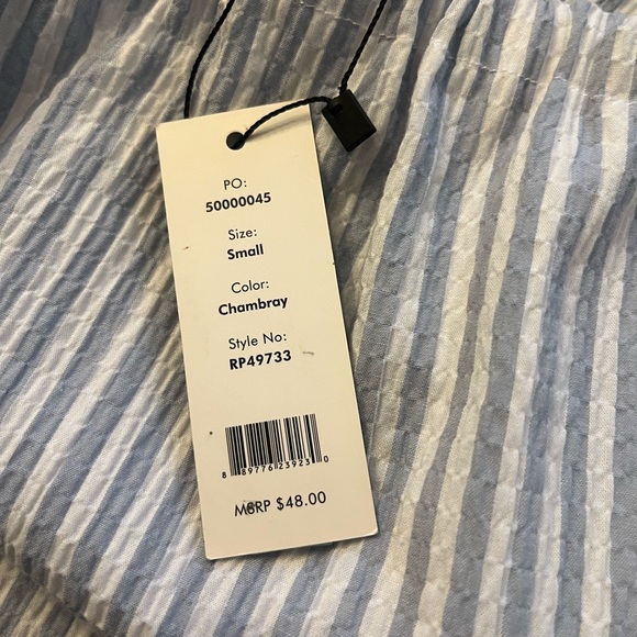NWT Rampage Off the Shoulder Chambray Striped Dress - Picture 5 of 7